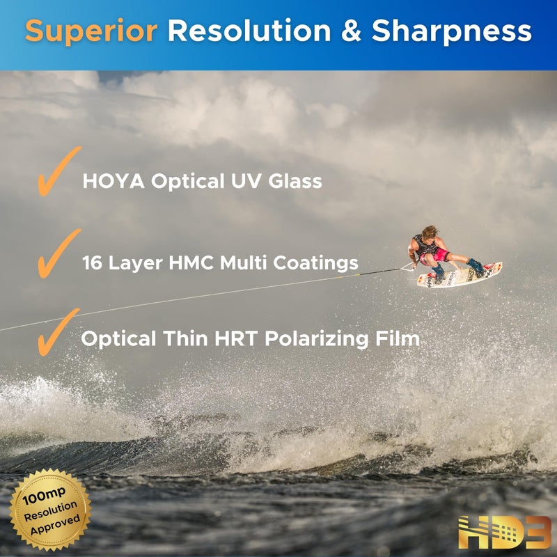 Hoya HD3 HRT Circular Polarizer - 58mm - Re-Certified for 100MP+ Cameras with Ultra-Hard Nano Coating Technology and High Rate Transmission Film - Stain Resistant and Waterproof Filter - Image 4
